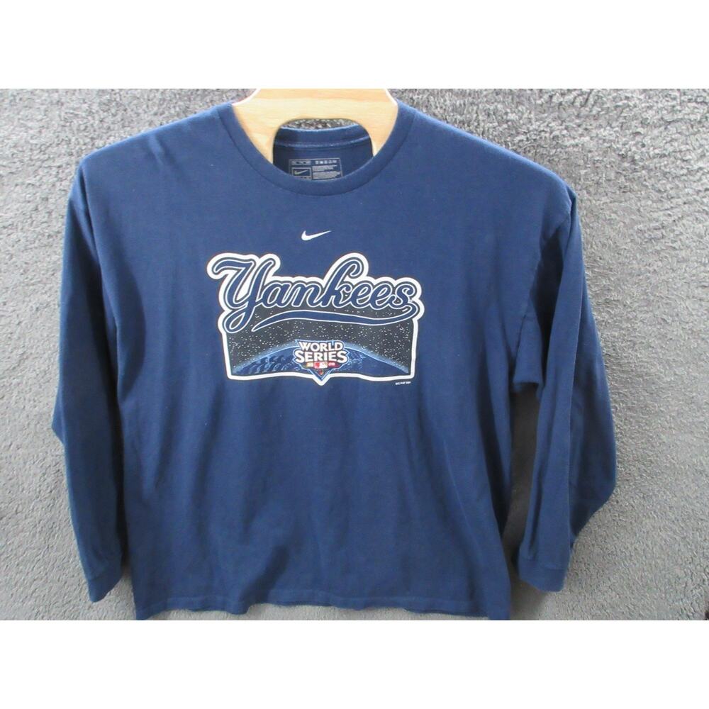 2009 Yankees World Series Nike Long Sleeve Shirt Navy Graphic T Size Men's XXL